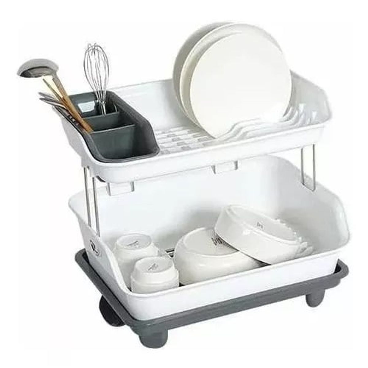 GENERICO - Secador Escurridor De Platos Dos Niveles Plástico