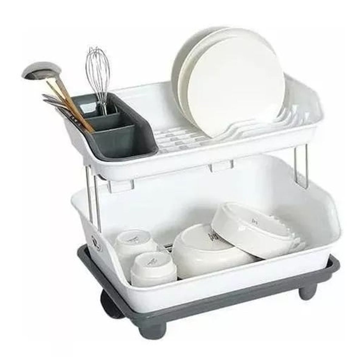 GENERICO - Secador Escurridor De Platos Dos Niveles Plástico