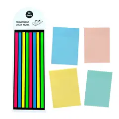 GENERICO - Pack 5 Notas Adhesivas Transparente Strips Destacadores