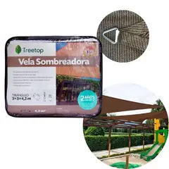 TREETOP - Vela Sombra Triangular de 3 × 3 × 4,2 m color Moka
