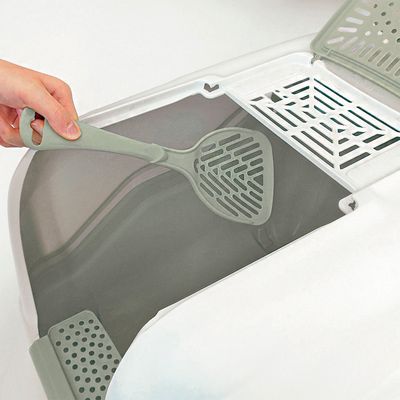 Imagen 2 del producto Arenero para Gato Netta Maxi Close Verde Opaco