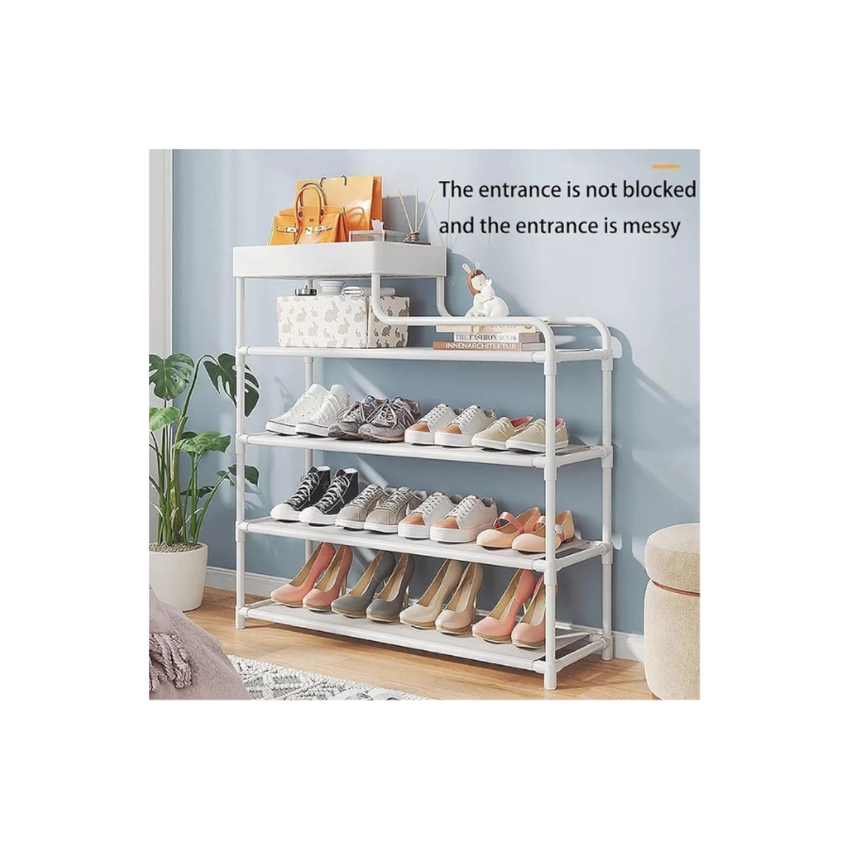 GENERICO - Rack Zapatero Zapatillas Multifuncional Organizador 5 niveles blanco