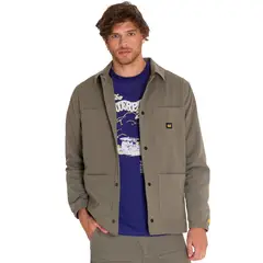 CAT - Chaqueta Casual Snap Front Coach Hombre Verde CAT.