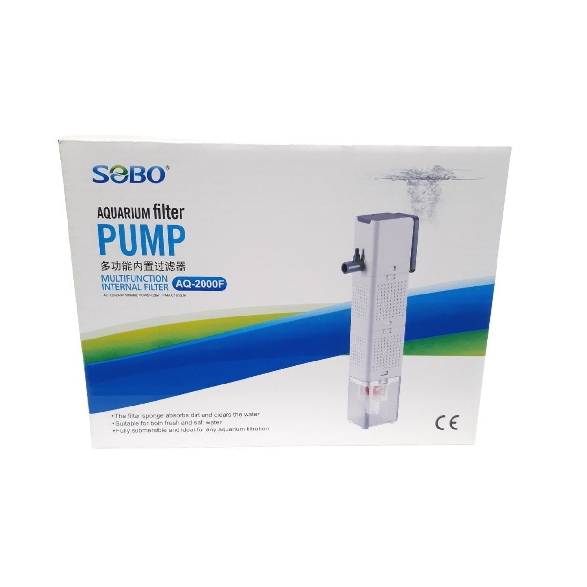 GENERICO - Filtro Interno 1800 L/h Sobo Para Acuarios AQ-2000F