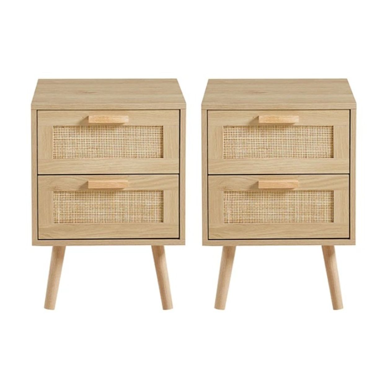 HABITA2 CHILE - Pack 2 Veladores Wood Claro (Mesa de Noche)