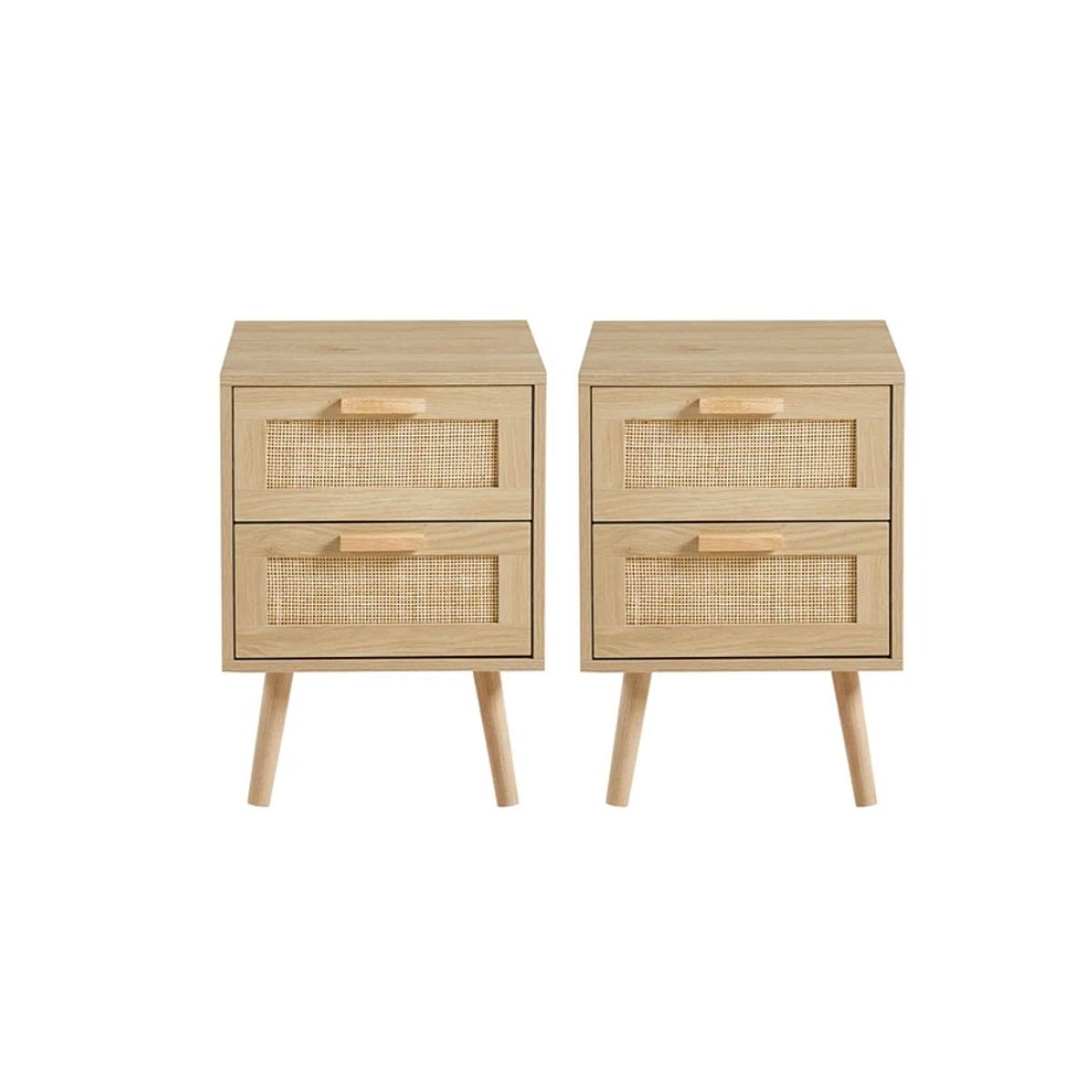 HABITA2 CHILE - Pack 2 Veladores Wood Claro (Mesa de Noche)