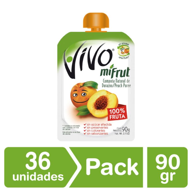 VIVO - Compota Mifrut Durazno 90 gr x 36 uni