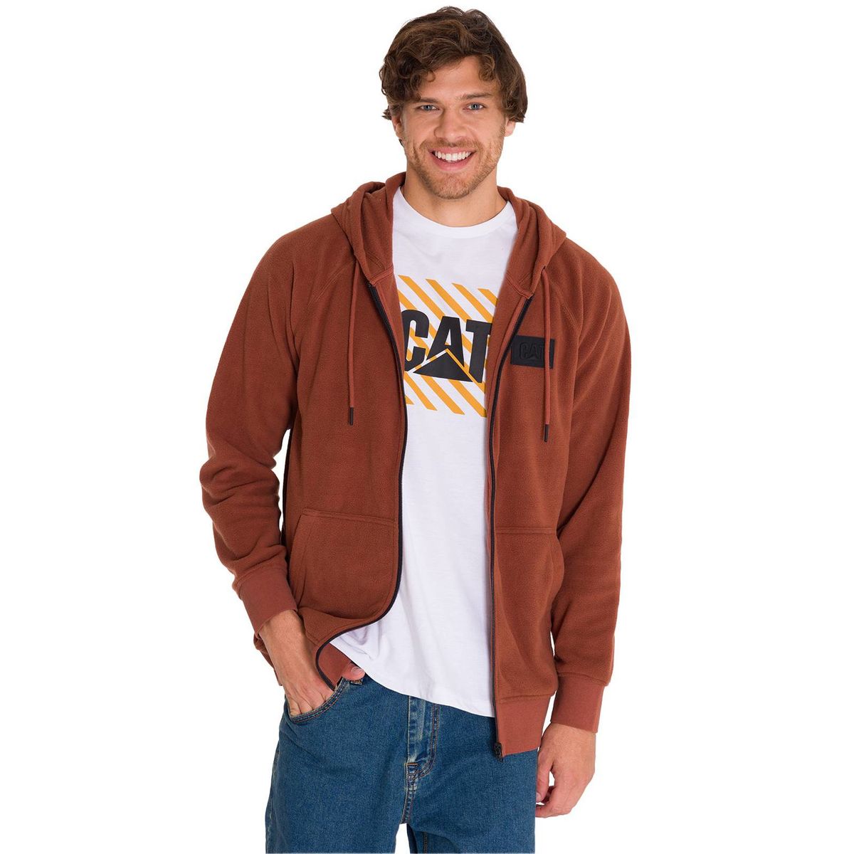 CAT - Polar Microfleece Full Zip Unisex Terracota CAT