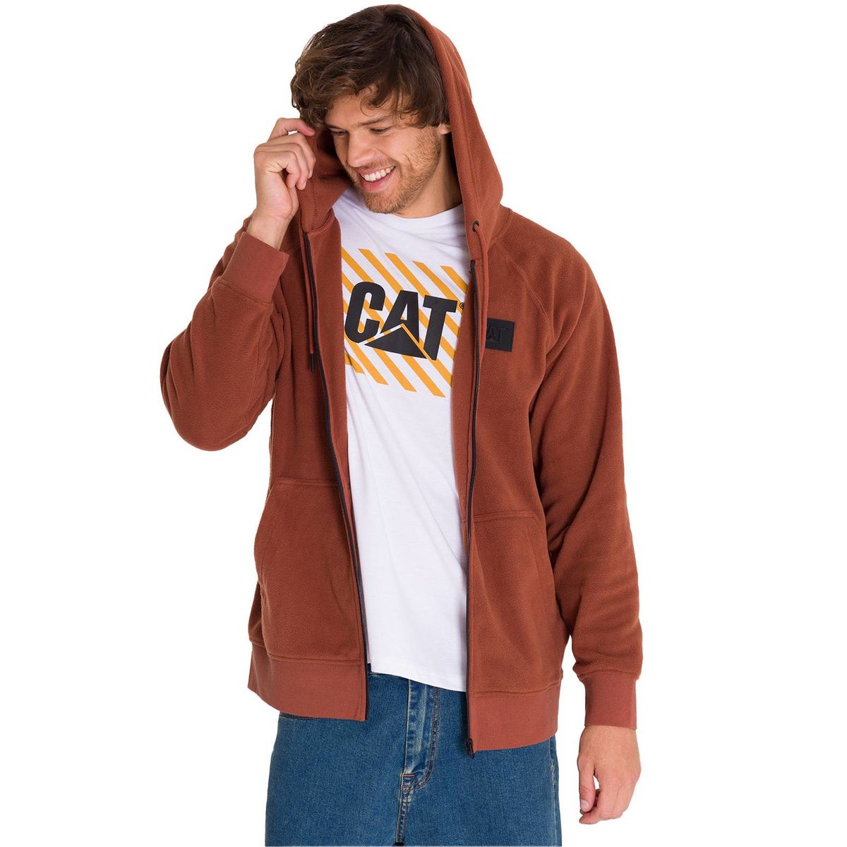 CAT - Polar Microfleece Full Zip Unisex Terracota CAT