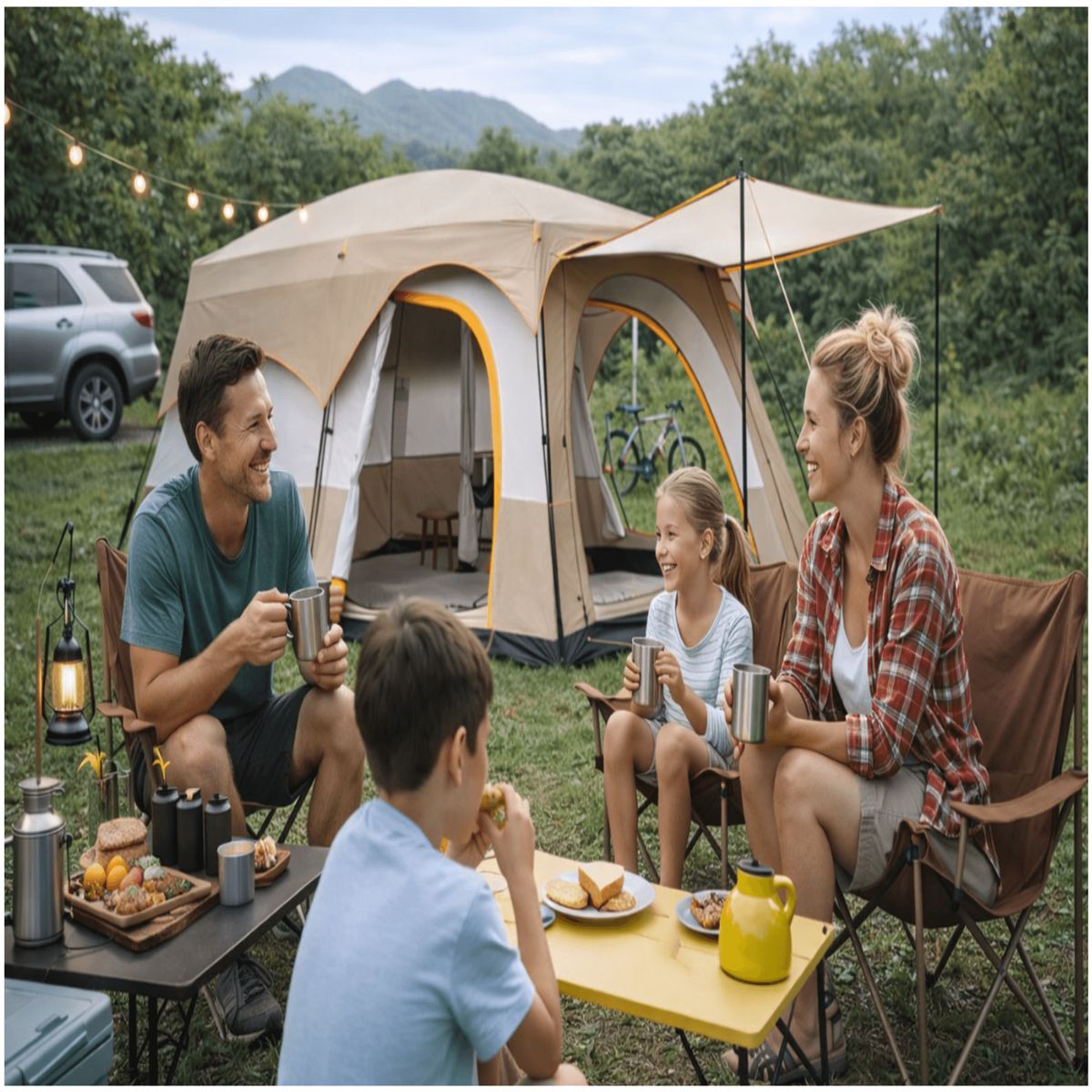 HOMER OUTDOOR - Carpa 12 Personas Techo Largo Color Marronclaro Homeroutdoor