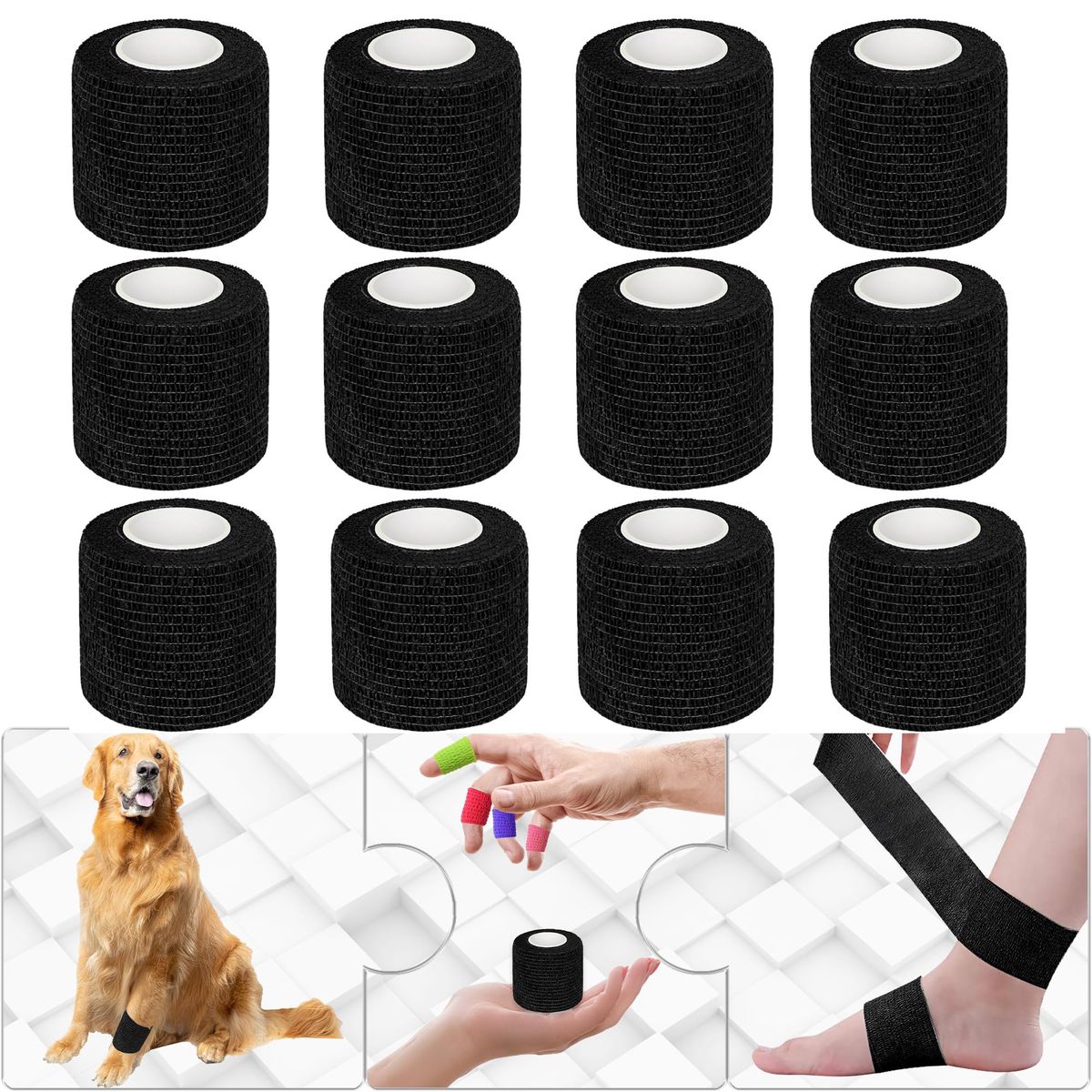 GENERICO - Vendaje Deportivo Autoadheribl 12pcs para los Dedos 5cmX45m