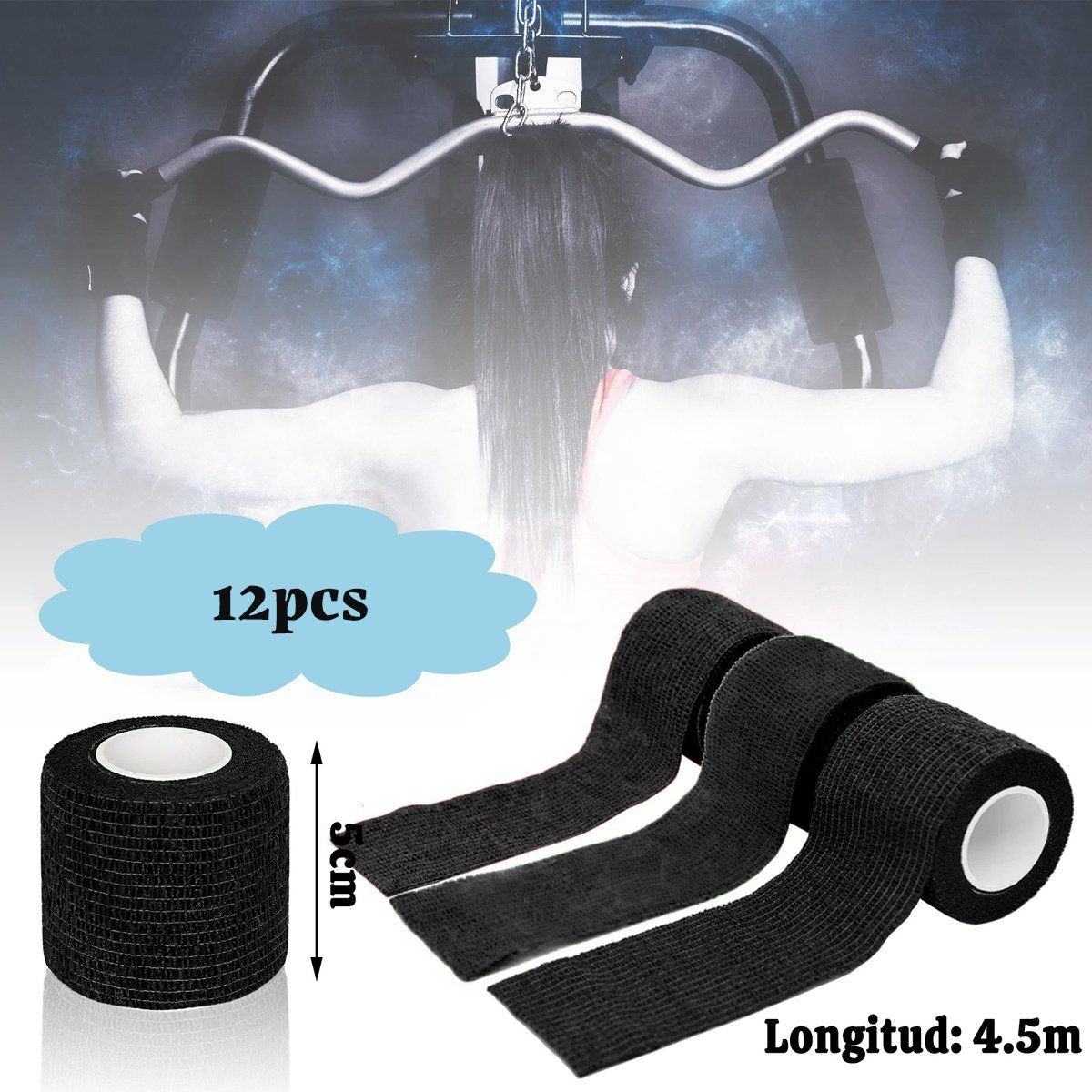 GENERICO - Vendaje Deportivo Autoadheribl 12pcs para los Dedos 5cmX45m