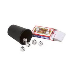 GENERICO - Juego El Cacho Con 5 Dados + Mazo De Cartas