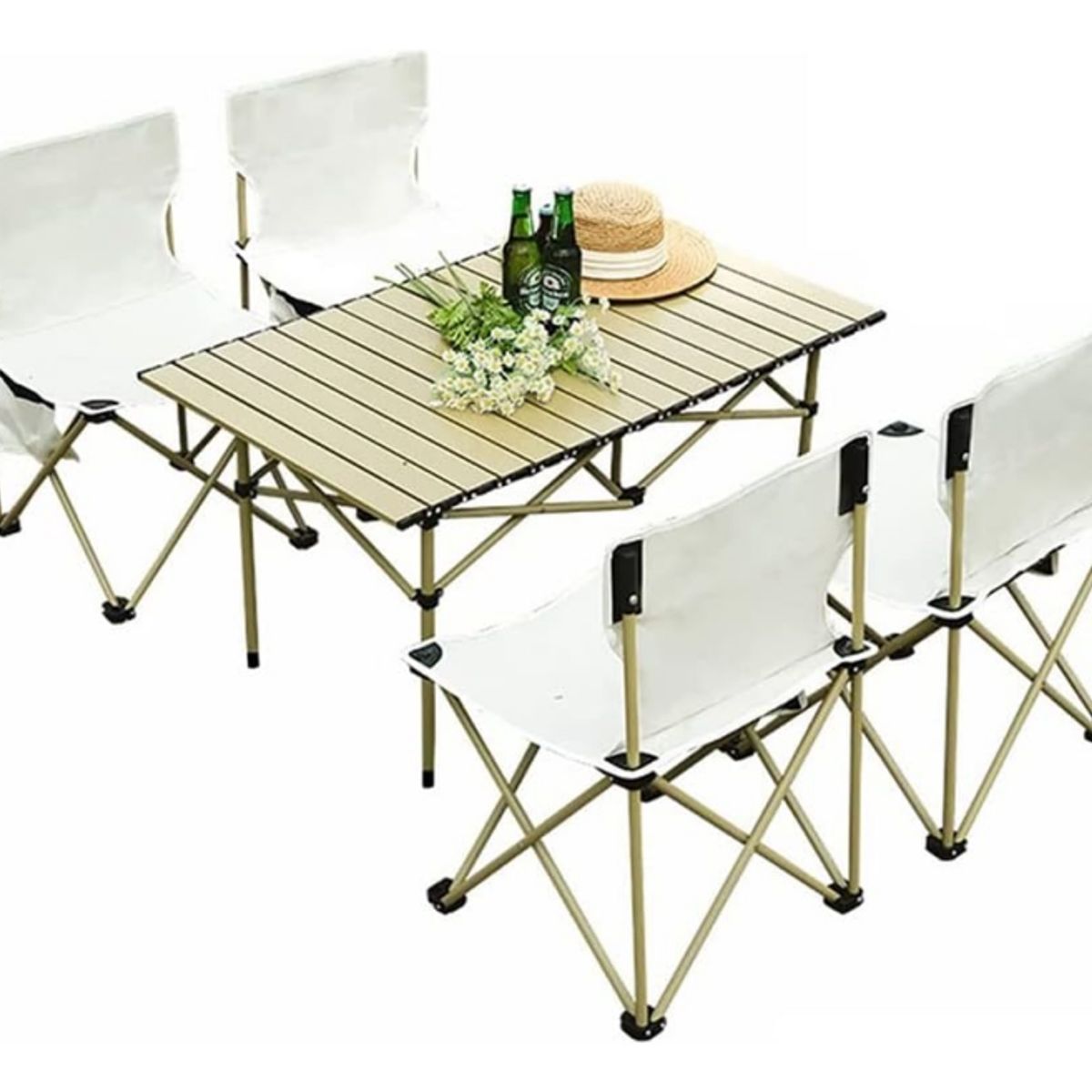 U BUY - Juego Mesa Y Sillas Plegables Para Picnic Camping 5 Piezas