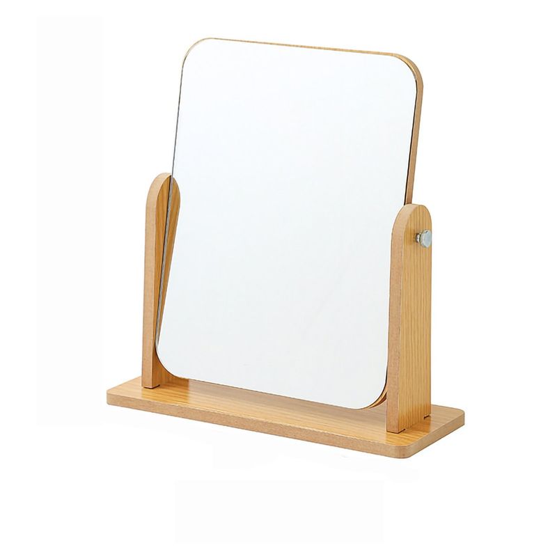 GENERICO - Espejo De Maquillaje Giratorio De Madera De 360 Grados.
