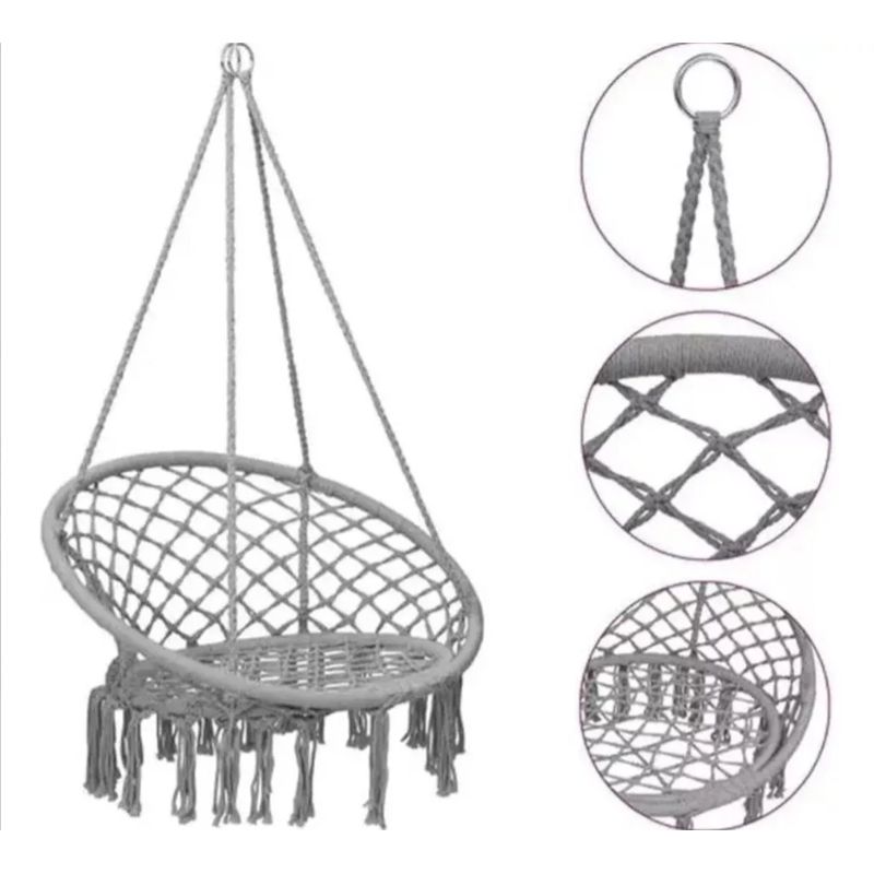 U BUY - Silla Hamaca Colgante Para Terraza O Jardín GRIS
