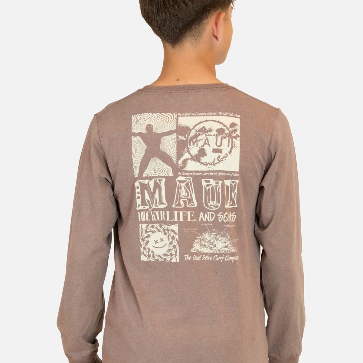 MAUI AND SONS - Polera ML Tiki Vibes Café Infantil Maui And Sons