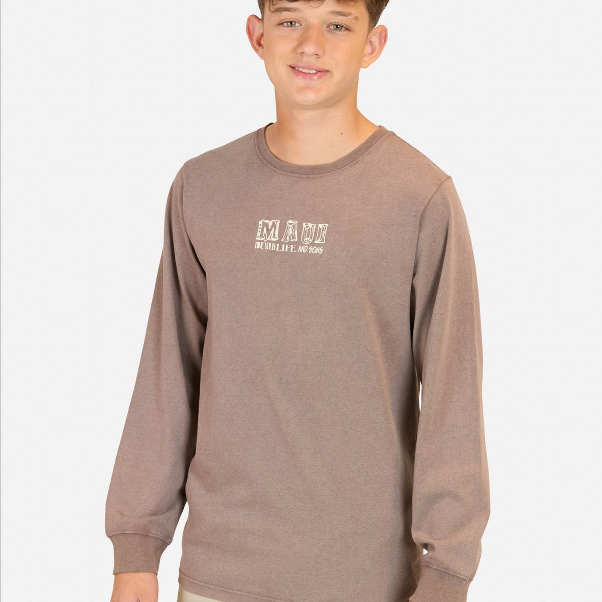 MAUI AND SONS - Polera ML Tiki Vibes Café Infantil Maui And Sons