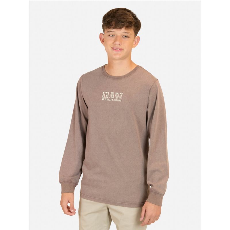 MAUI AND SONS - Polera ML Tiki Vibes Café Infantil Maui And Sons - Café
