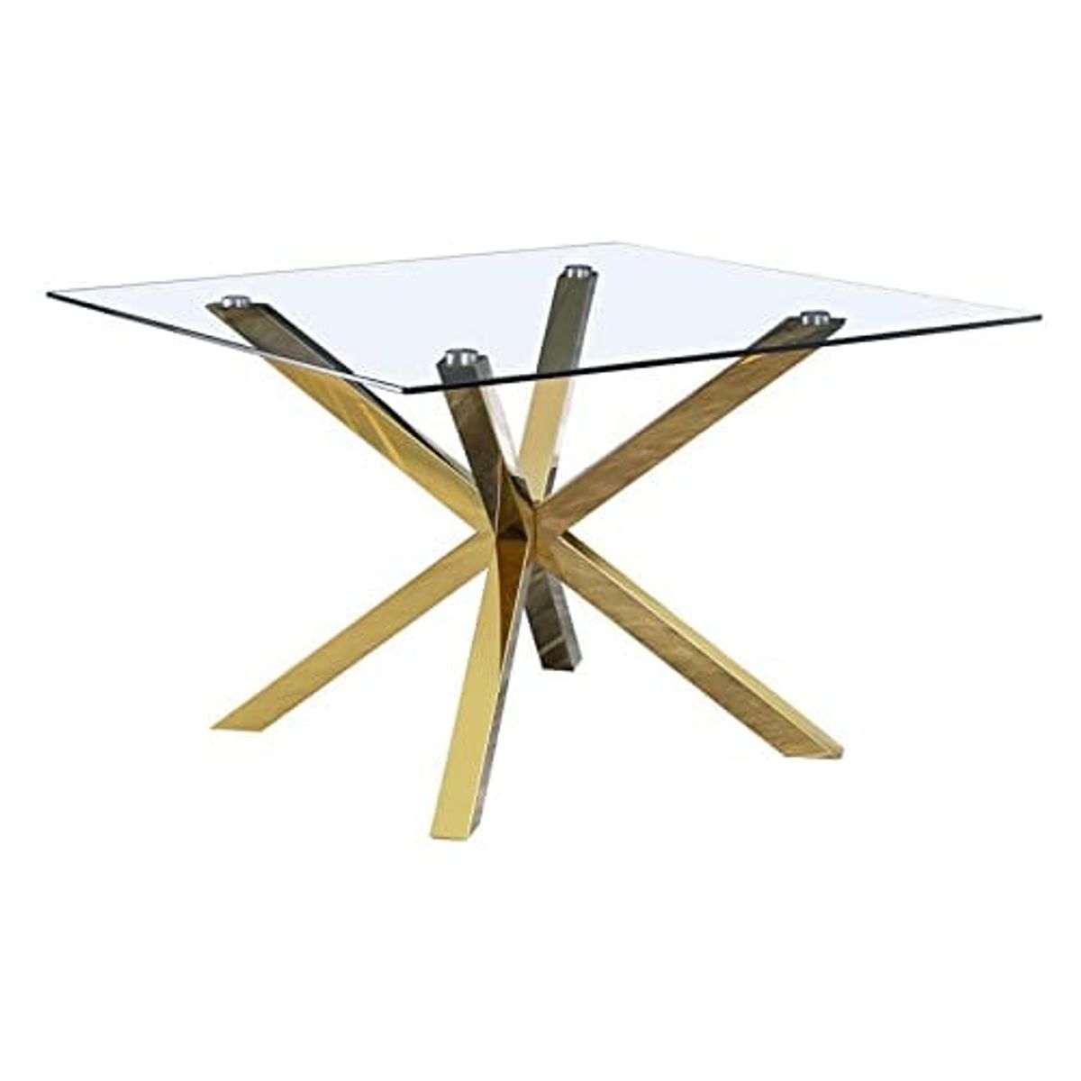 HABITA2 CHILE - Mesa de Comedor Madrid Gold Cuadrada 100x100
