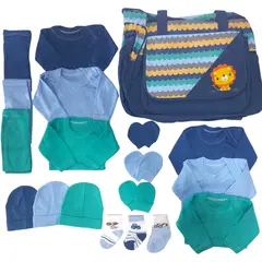 GENERICO - Pack Bolso Maternal más Ajuar 18 Piezas Bebé 0a3 Meses
