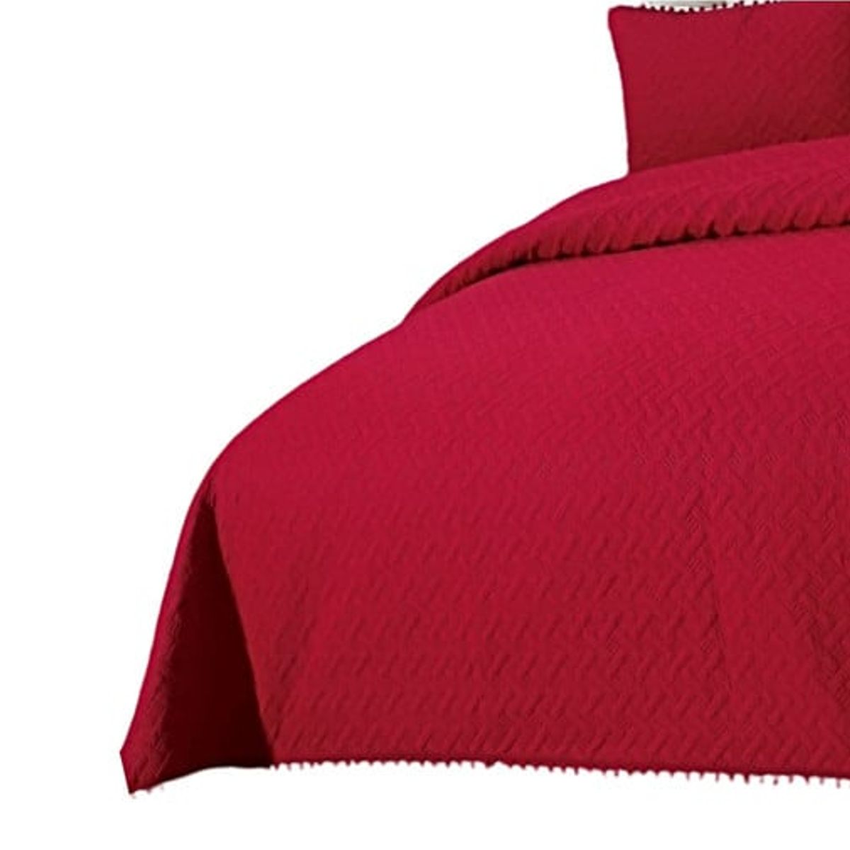 GENERICO - COLCHA QUILT DE VERANO CON POMPONES  2 PLAZAS