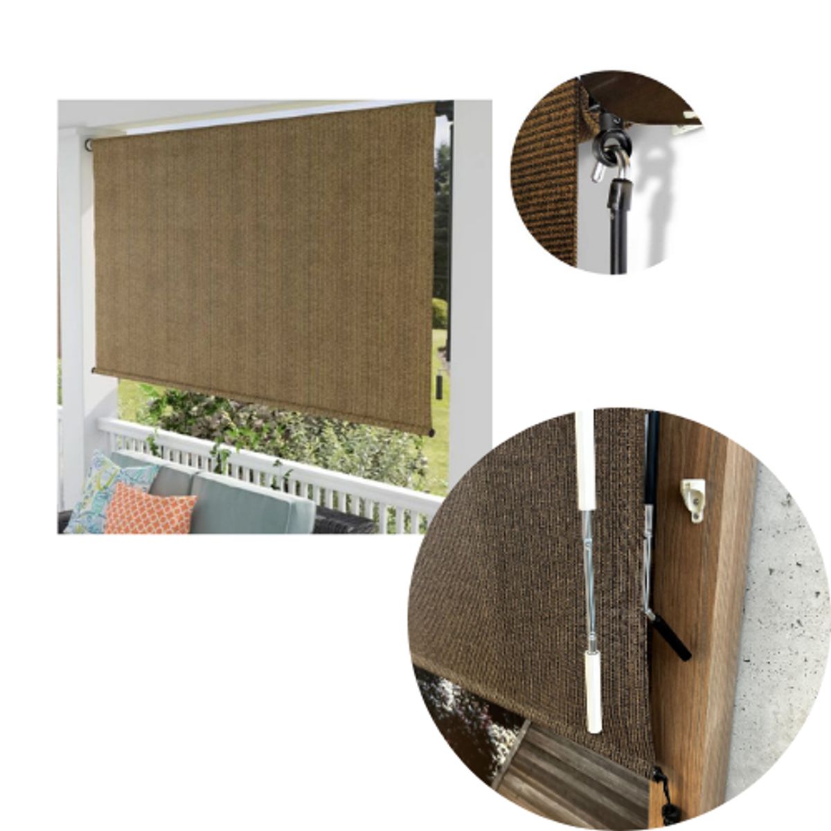 TREETOP - Persiana roller para exterior de 150 x 220 cm Color Moka