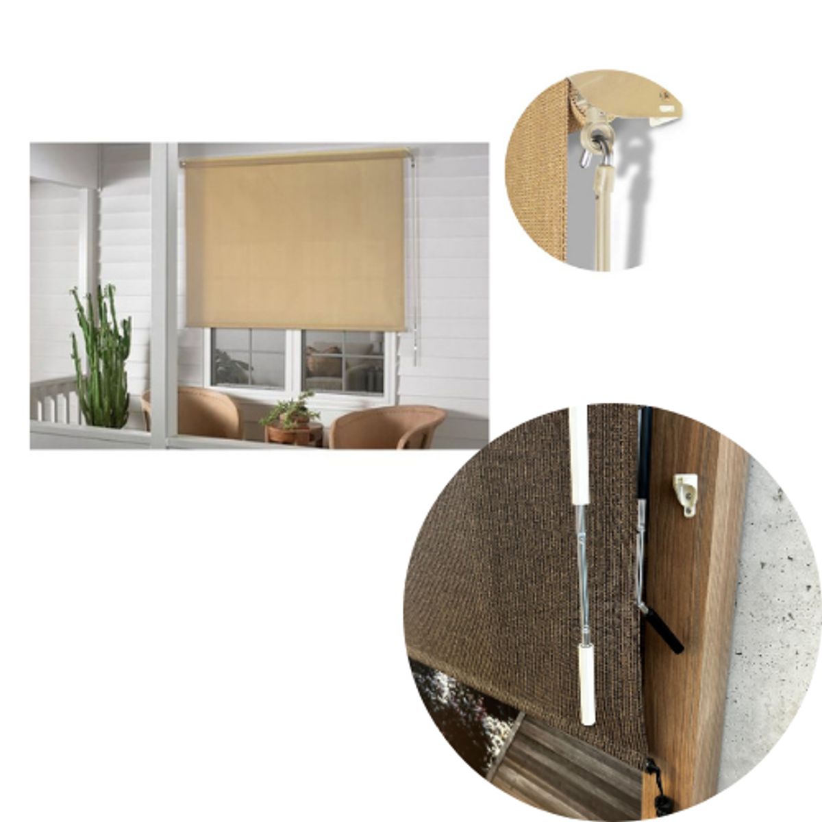 TREETOP - Persiana roller para exterior de 200 x 220 cm Color Beige