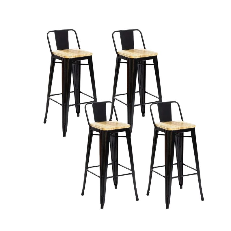 CORI CORI - Pack 4 Taburete Tolix 77cm Negro (Madera)