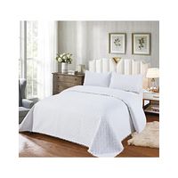 COLCHA QUILT DE VERANO CON POMPONES PLAZA Y MEDIA