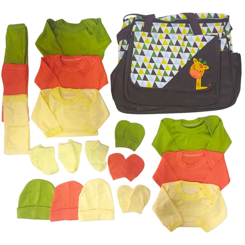 GENERICO - Pack Bolso Maternal más Ajuar 18 Piezas Bebé 0a3 Meses