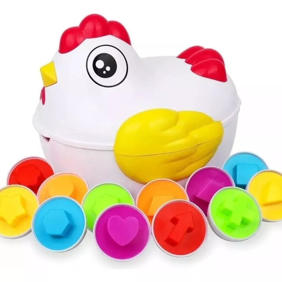 GENERICO - Juego Encaje Huevos Montessori 12 Unidades Figuras