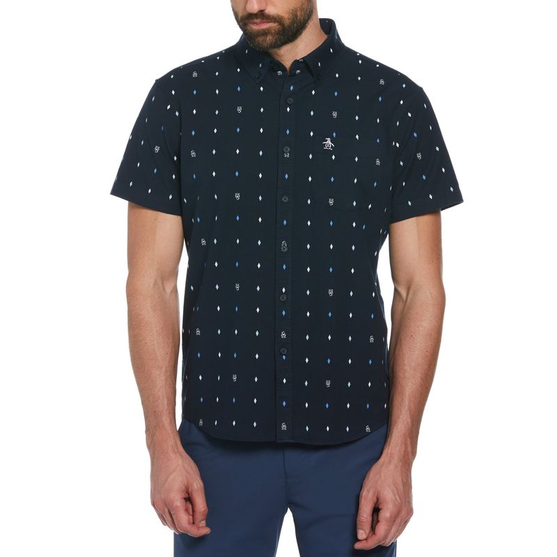 ORIGINAL PENGUIN - Camisa De Hombre Algodón Estampado Navy Original Penguin