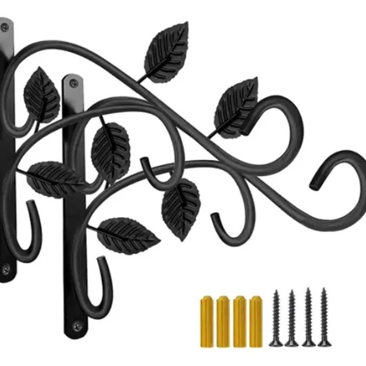 MUNDO MAGIA - Soporte Para Plantas Colgantes 2 Ganchos De Pared De Hierro