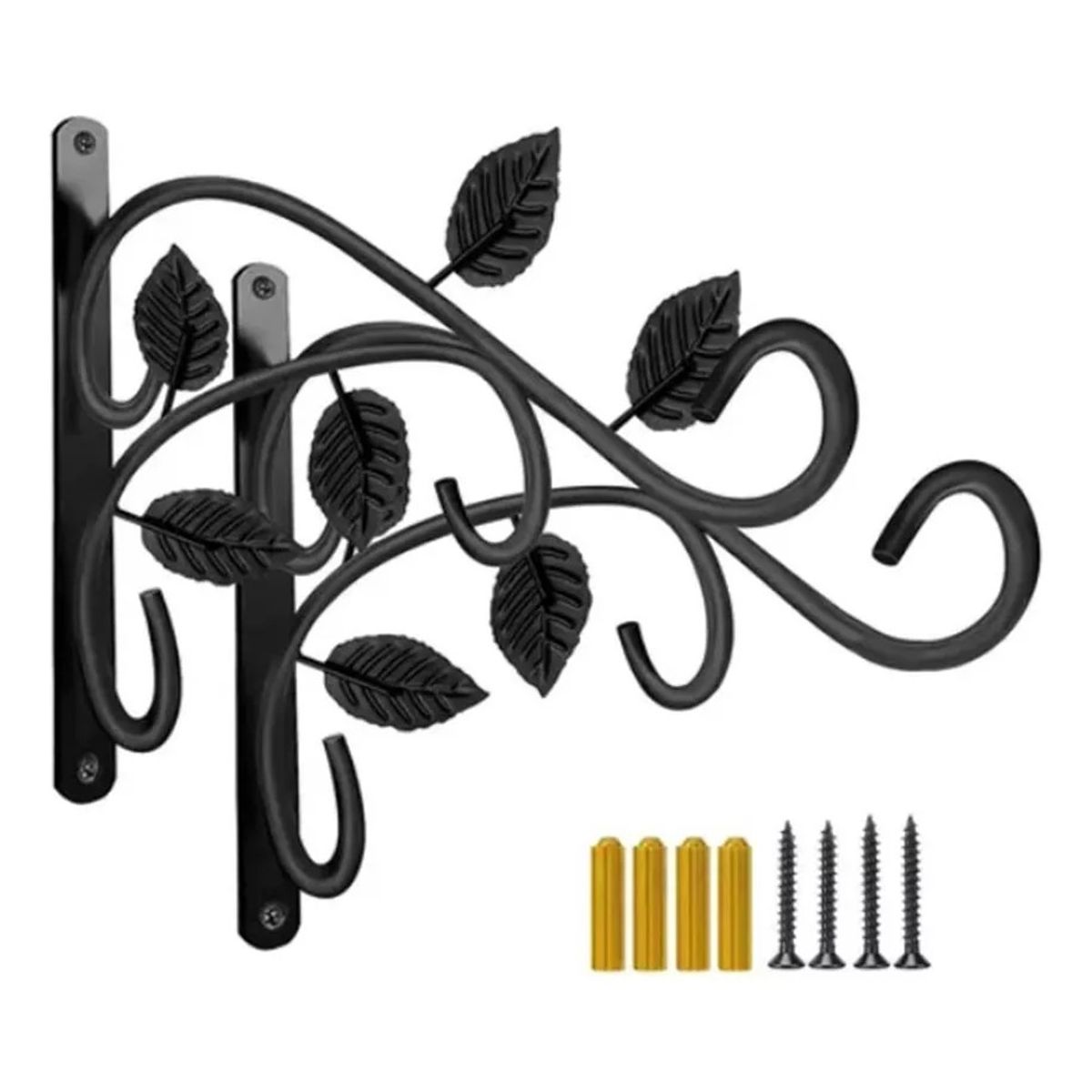 MUNDO MAGIA - Soporte Para Plantas Colgantes 2 Ganchos De Pared De Hierro