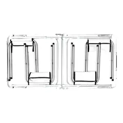 GENERICO - Mesa Aluminio Plegable 120x60x74 Blanca + 4 pisos