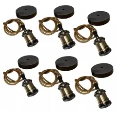 WANT - PACK X 6 SOQUETE COLGANTE PORTA AMPOLLETA E27 BRONCE