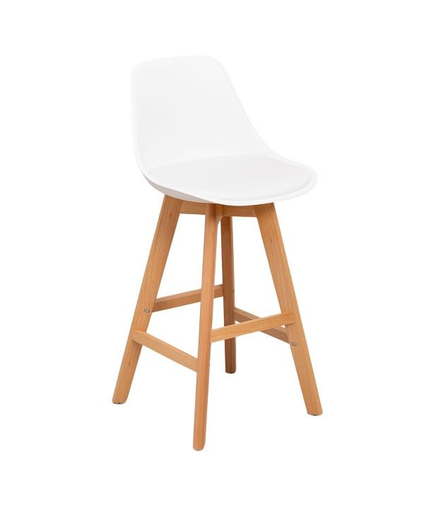 Taburete acolchada Terry 61cm Blanco