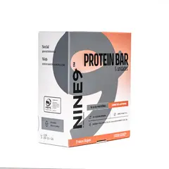 NINE9 BRANDS - Barra de Proteina NINE9 Bar Whey Frutos Rojos - 5 unidades
