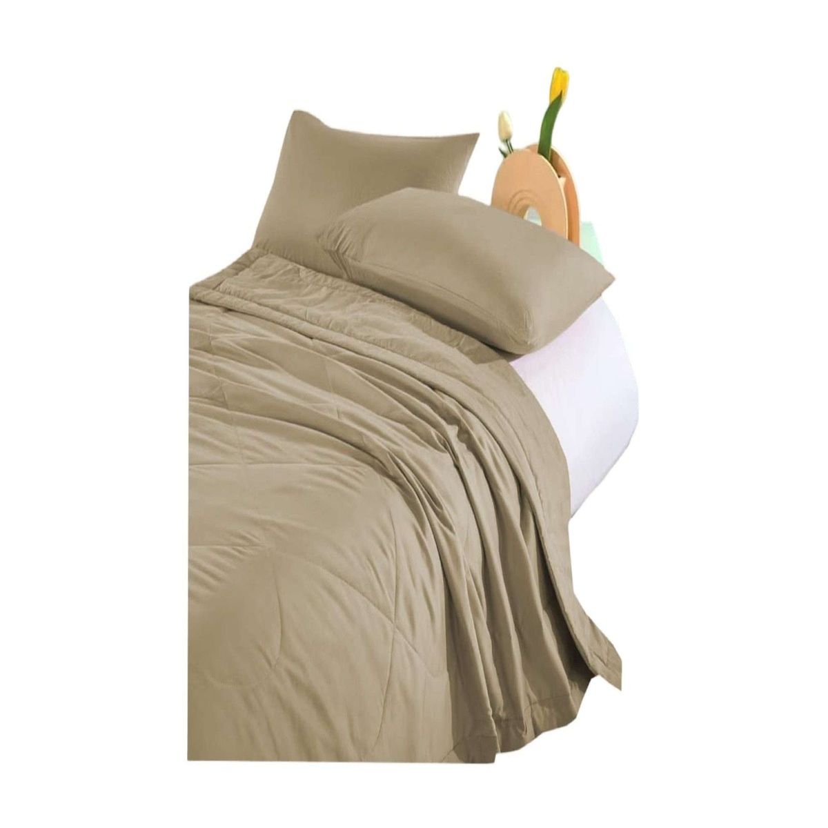 GENERICO - CUBRECAMA EXTRA DELGADO  VERANO BEIGE KING 240 X 260 CM