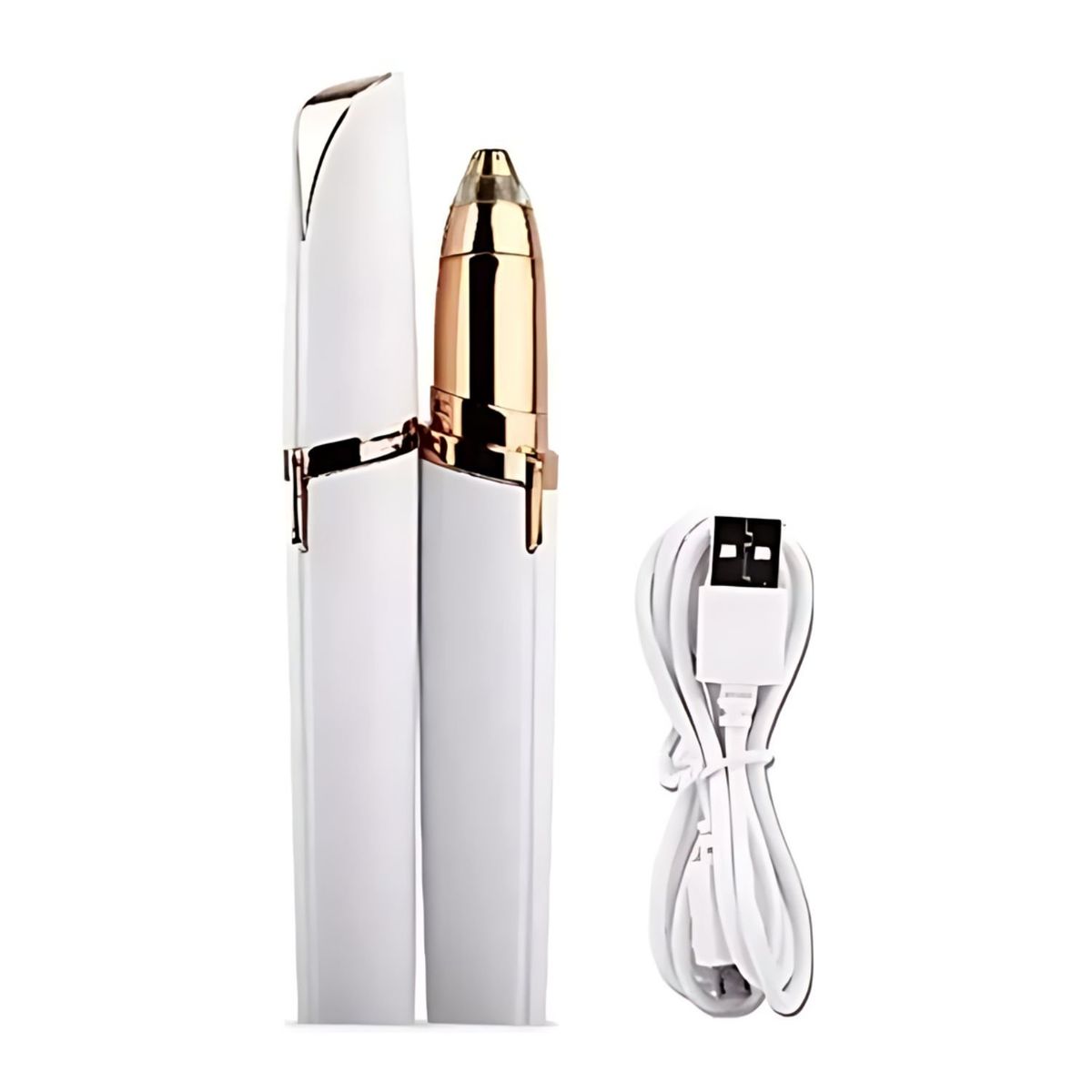 GENERICO - Depiladora Portátil Cejas Recargable 13cm Eficaz Blanca