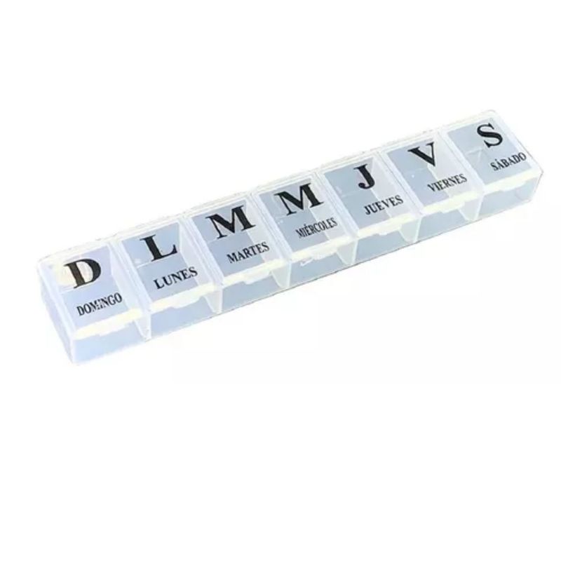 GENERICO - Pastillero Semanal Blanco 15cm Organizador De Medicamentos