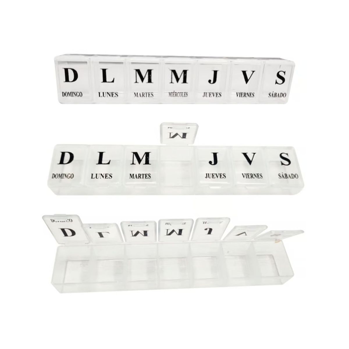 GENERICO - Pastillero Semanal Blanco 15cm Organizador De Medicamentos