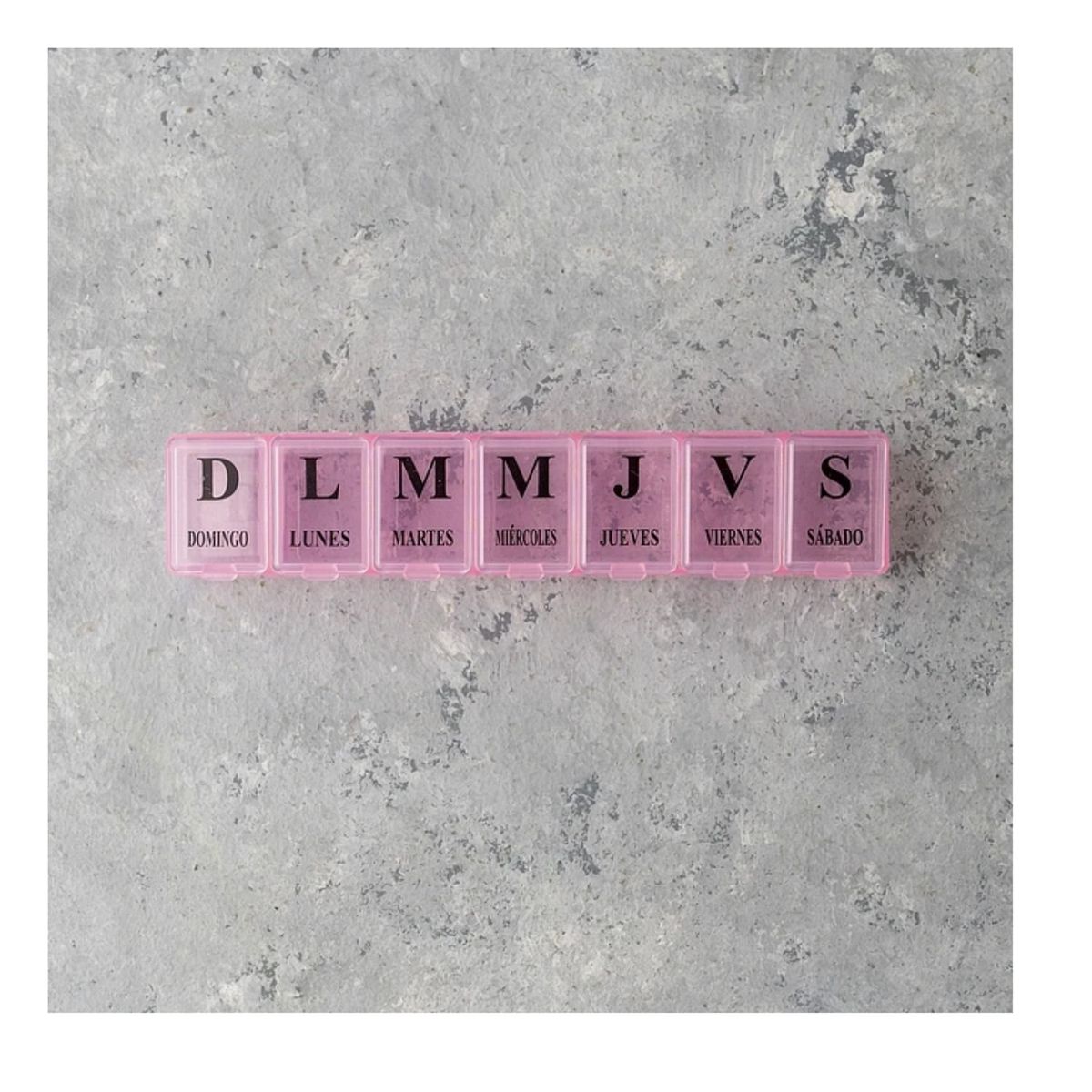 GENERICO - Pastillero Semanal Rosado 15cm Organizador De Medicamentos