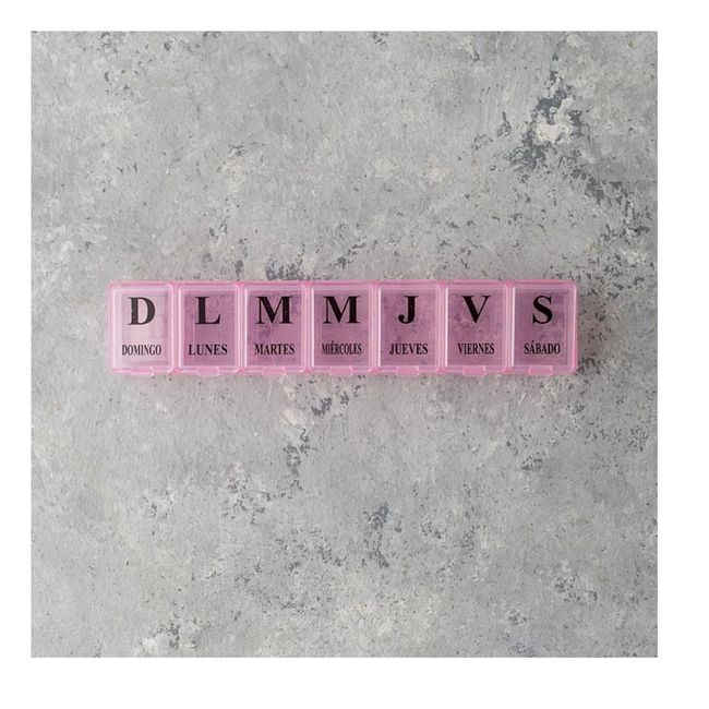 GENERICO - Pastillero Semanal Rosado 15cm Organizador De Medicamentos