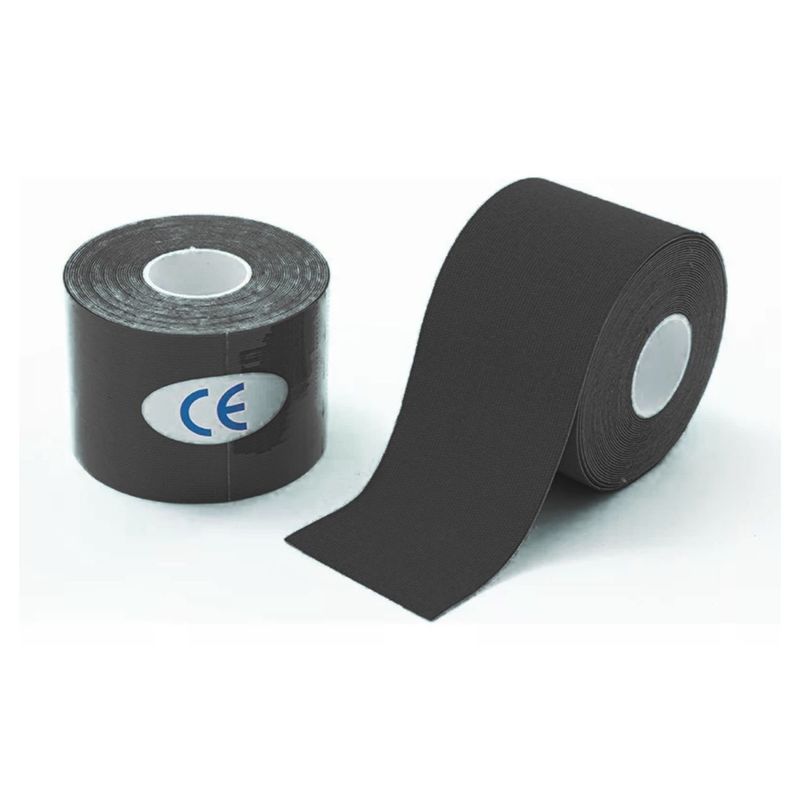 GENERICO - Bandas Kinesiológicas 5cm x 5 Metros Color Negro 500cm