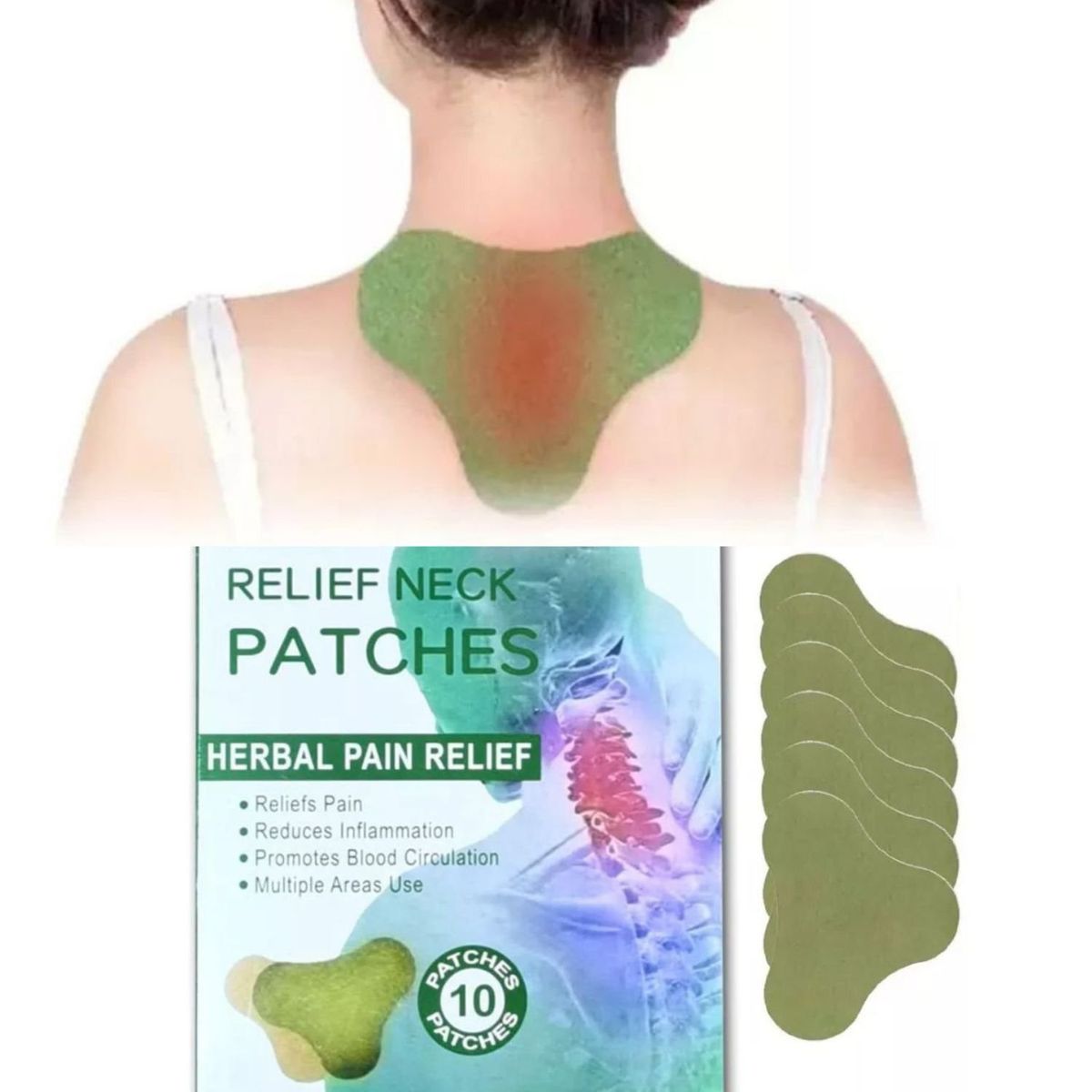 GENERICO - Parches Para El Cuello 10 Piezas 10cm Blanco Calidad Premium.-