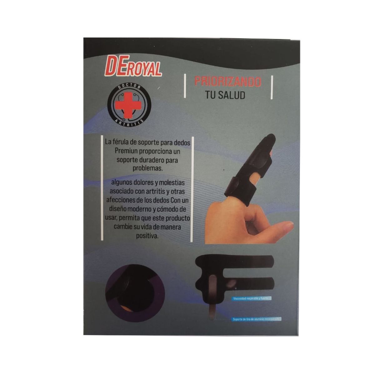 GENERICO - Férula Para Dedo Negro 11cm Soporte Articulación Mano