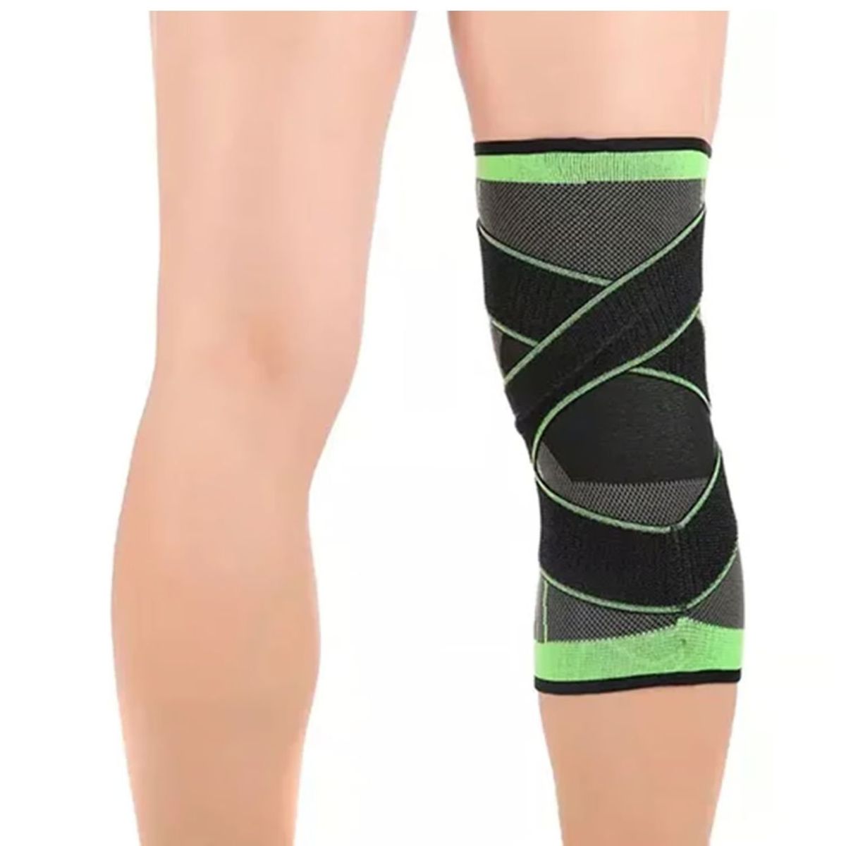 GENERICO - Rodillera Elástica 15cm Soporte Verde Ajuste Cómodo