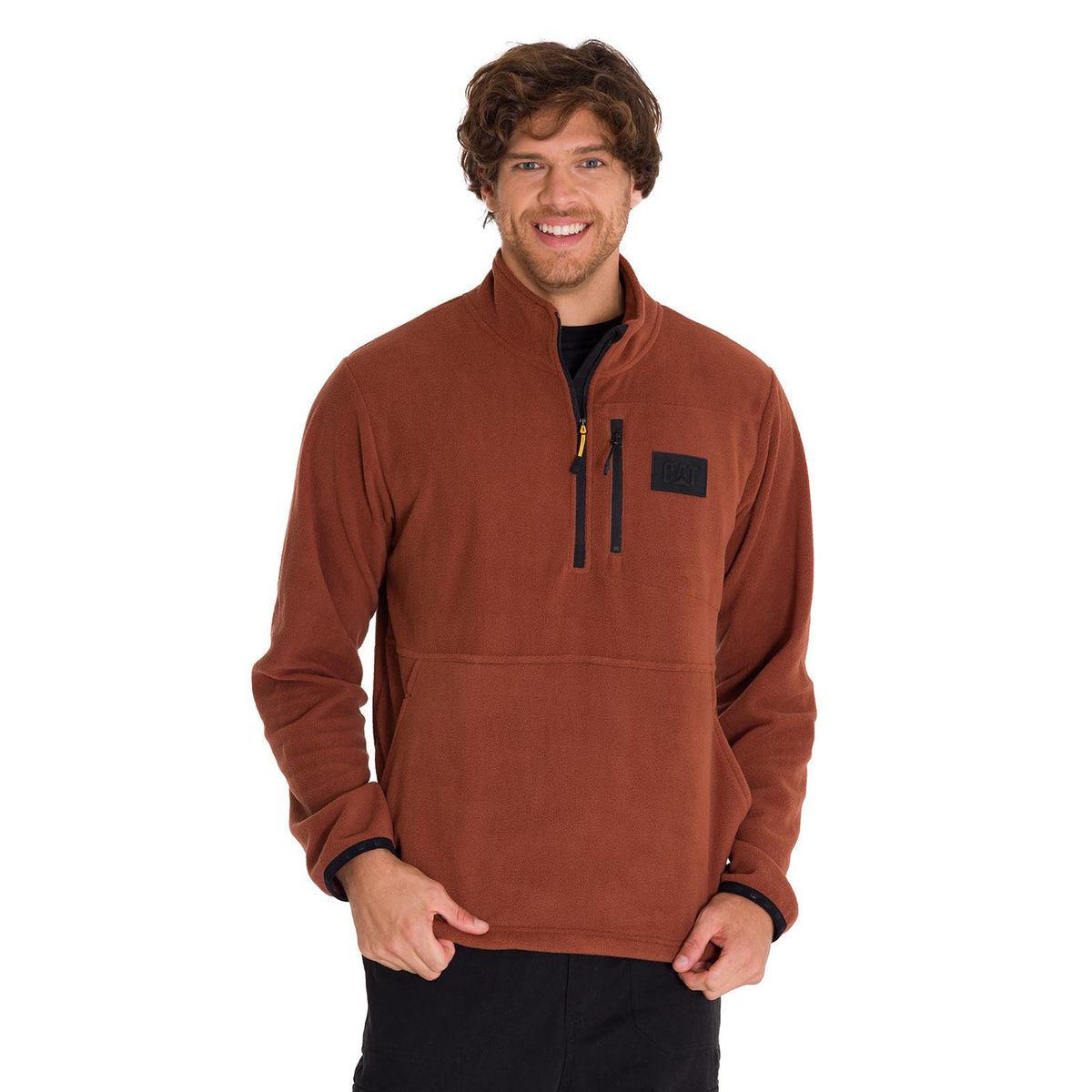 CAT - Polar Microfleece Quarter Zip Hombre Terracota CAT